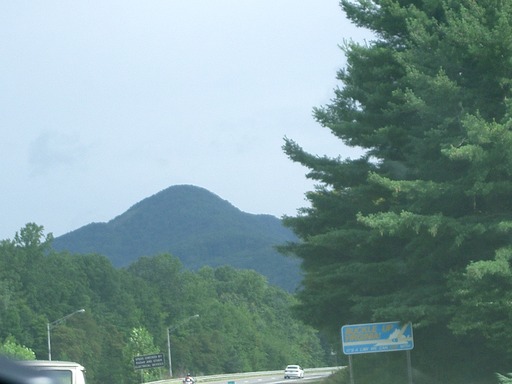 Picture of mountain in the Appalachian with a Buckle Up Virginia sign