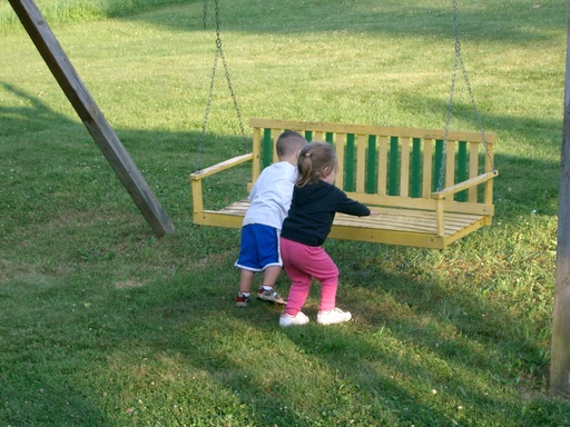 Picture of Ian and one of his cousins playing